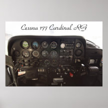 Tablero de instrumentos cardinal de Cessna 177 RG Poster