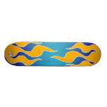Tablero de la llama del azul y del oro patin personalizado