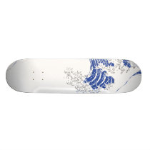Tablero japonés de Hokusai del tsunami patineta