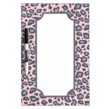 Tablero seco del borrado del leopardo rosado