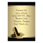 Tacones altos negros RSVP del oro Comunicado