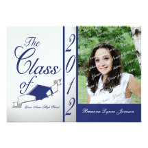 Tacto azul de la graduación 2012 de la clase invitación