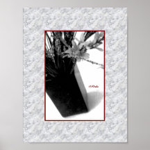 Tacto del rojo en poster blanco y negro