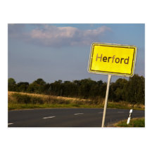 Tag 001: Ortsschild Herford Postkarte