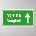 ⚠ tailandés de la señal de tráfico del ⚠ de Bangko Poster