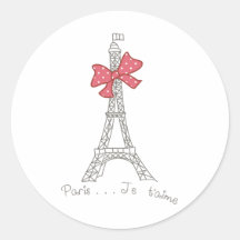 T'aime de París… Je Pegatina Redonda