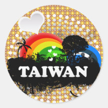 Taiwán con sabor a fruta lindo pegatinas  