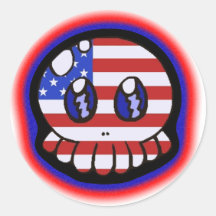 Tako-Chan patriótico americano Pegatina Redonda