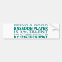 Talento del jugador el 3% del Bassoon Pegatina De Parachoque