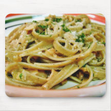 Tallarines de la salsa de las almejas del Fettucci Alfombrilla De Ratón