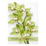 Tamaño verde de la invitación 5x7 del boda de la o