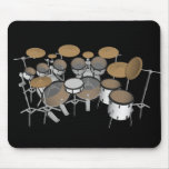 Tambores: Batería blanca: modelo 3D: Mousepad Tapetes De Raton
