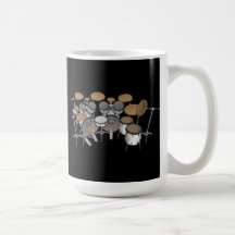 Tambores: Batería blanca: modelo 3D: Taza de café