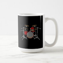Tambores: Batería roja: modelo 3D: Taza de café