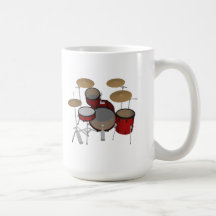 Tambores: Batería roja: modelo 3D: Tazas De Café