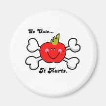 tan lindo daña la manzana imán de nevera