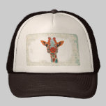 Tapa ambarina de la jirafa que mira a escondidas gorras