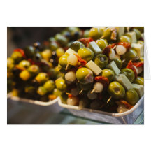 Tapas hechos con las aceitunas rellenas felicitacion 