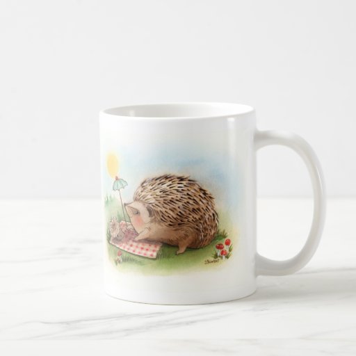 Tarde del verano del erizo taza de café
