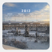 Tarde Nevado; Calendario 2012 Calcomanias Cuadradas