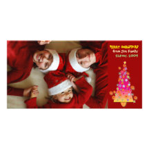 Tarjeta 002 de la foto del navidad tarjeta fotográfica personalizada