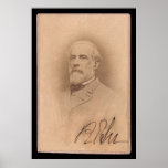 Tarjeta 1860 de Roberto E. Lee Signed Posters