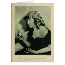 Tarjeta 1920 del retrato del vintage de Zena Keefe