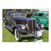 Tarjeta 1934 de felicitación del automóvil de la f