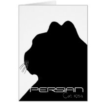 Tarjeta 1954 de felicitación del gato persa