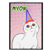 Tarjeta 1 del feliz cumpleaños del gato