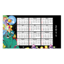 Tarjeta 2011 del bolsillo del calendario del monst tarjetas personales