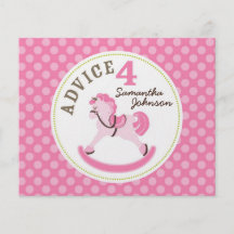 Tarjeta 2 del consejo del chica del caballo mecedo tarjetón