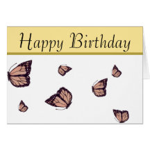 Tarjeta a mano de la mariposa de monarca del feliz