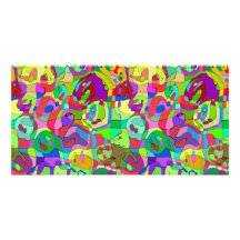 tarjeta abstracta colorida de la foto del modelo tarjeta fotográfica personalizada