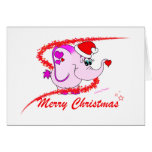 Tarjeta afortunada de las Felices Navidad del elef tarjetas