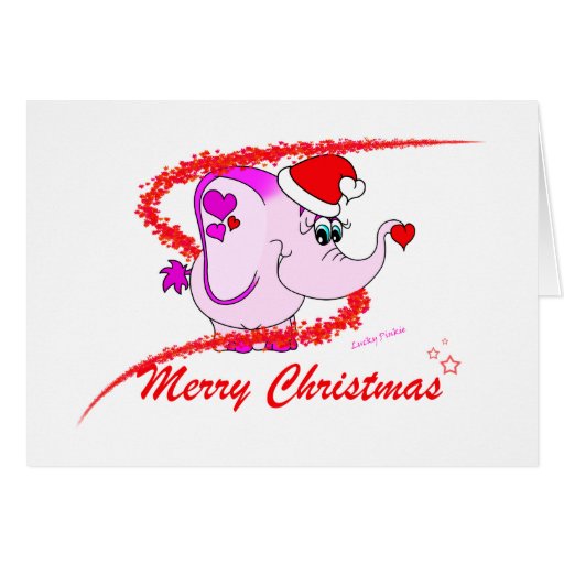 Tarjeta afortunada de las Felices Navidad del elef