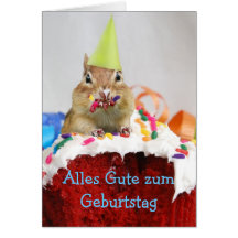 Tarjeta alemana del Chipmunk del cumpleaños
