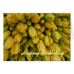 Tarjeta amarilla de los tulipanes