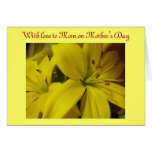 Tarjeta amarilla del día de madre de Lilllies