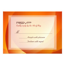 Tarjeta anaranjada abstracta hermosa de RSVP que s Comunicado Personal