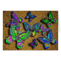 Tarjeta anaranjada de la manta de la mariposa