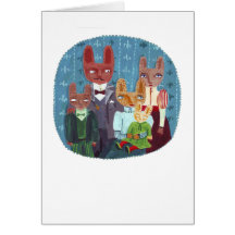 Tarjeta animal de la familia