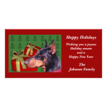 Tarjeta animal del día de fiesta del navidad del P Tarjetas Personales Con Fotos