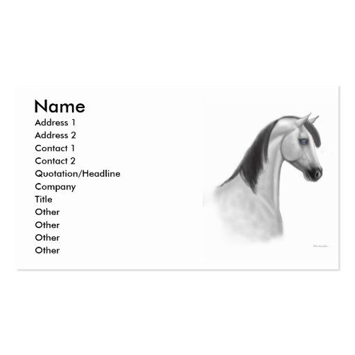 Tarjeta árabe gris del perfil del caballo plantillas de tarjetas de visita