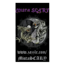 Tarjeta ASUSTADIZA del perfil de Yin- Yang del tig Tarjetas De Visita