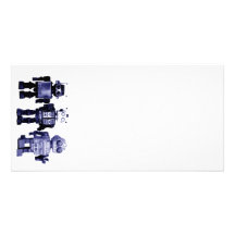 tarjeta azul de la foto de los robots tarjetas fotográficas personalizadas