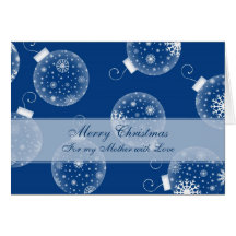 Tarjeta azul de las Felices Navidad de la madre de