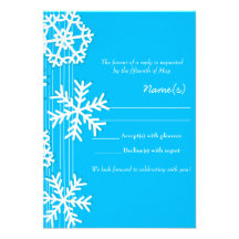 Tarjeta azul de RSVP del navidad de los copos de n Invitación Personalizada