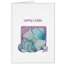 Tarjeta azul del huevo de Pascua