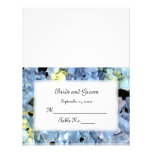 Tarjeta azul del lugar de la recepción nupcial del invitacion personal 